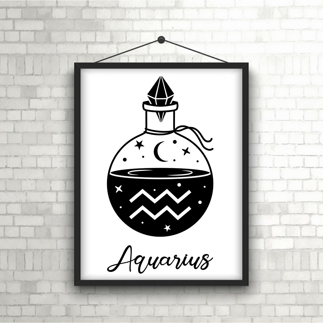 Zodiac Sign Wall Art Print | Star Sign Poster