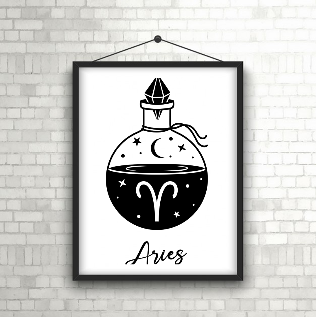 Zodiac Sign Wall Art Print | Star Sign Poster