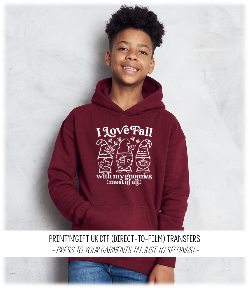 I Love Fall with my Gnomies Most of all DTF Transfer