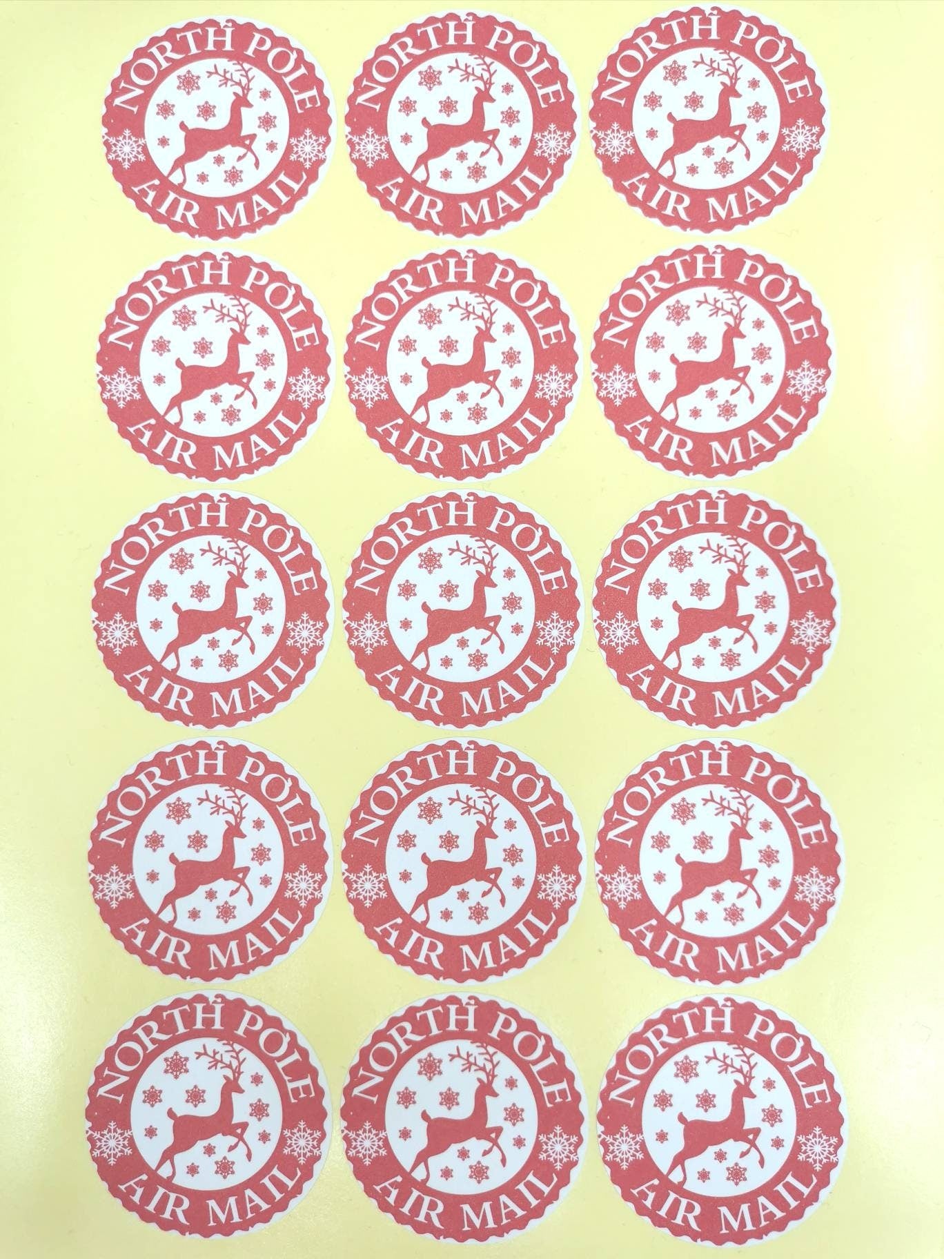 A4 Sheet: North Pole Air Mail Christmas Stickers