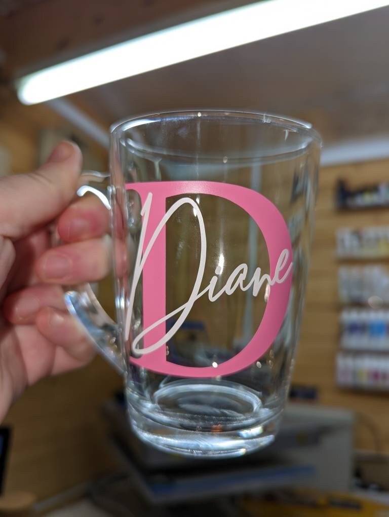 Custom "Initial & Name" Glass Mug