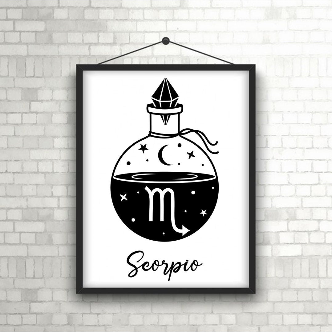 Zodiac Sign Wall Art Print | Star Sign Poster