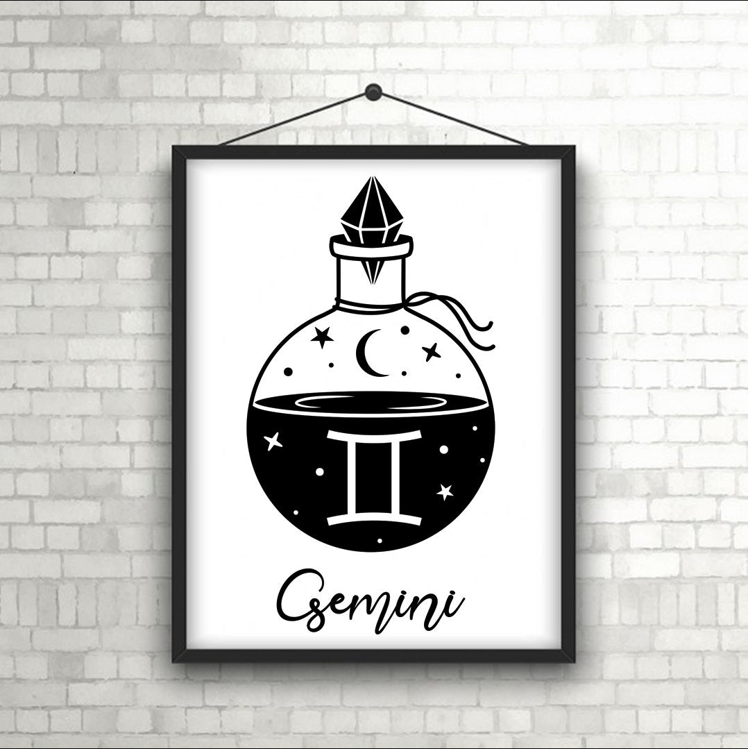 Zodiac Sign Wall Art Print | Star Sign Poster