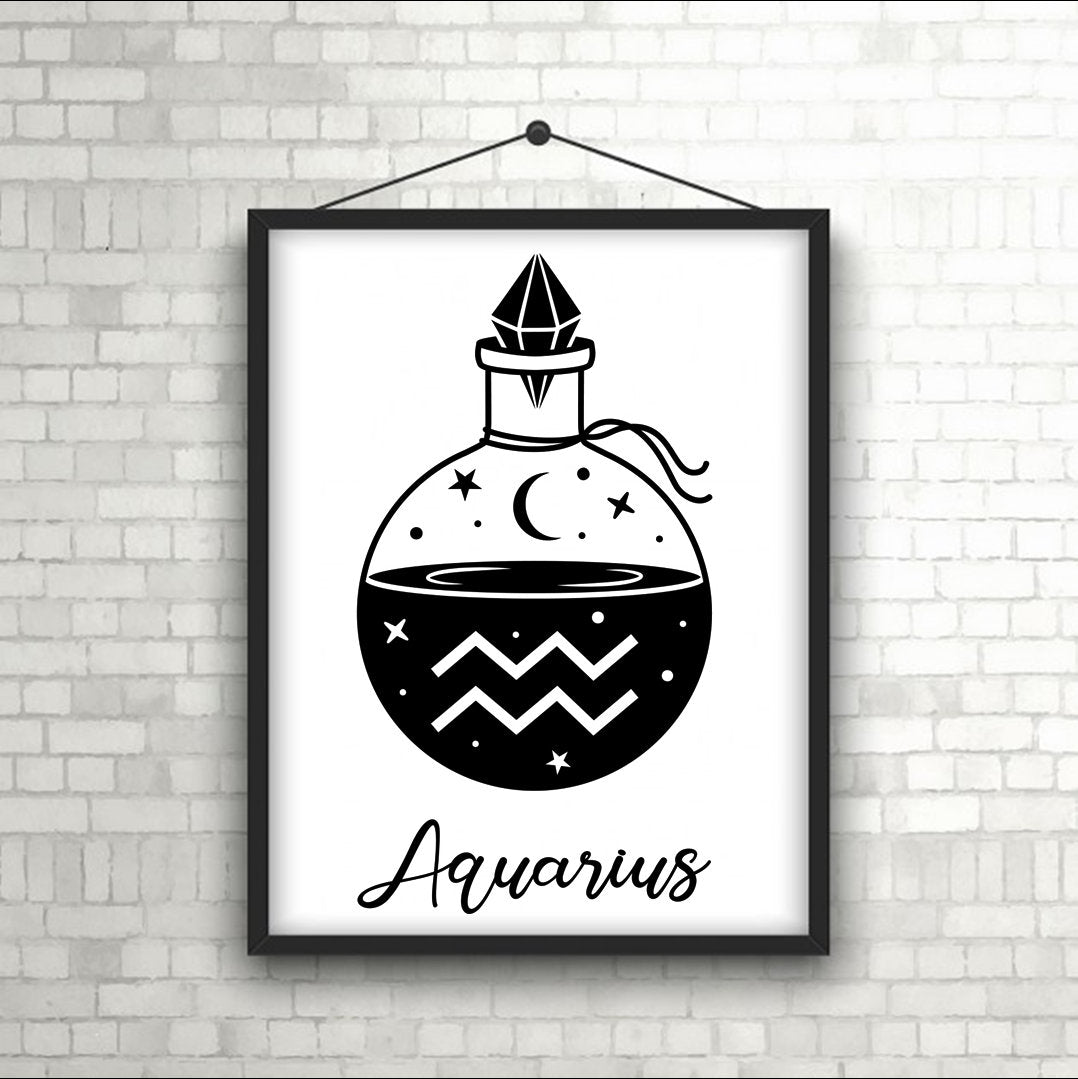 Zodiac Sign Wall Art Print | Star Sign Poster