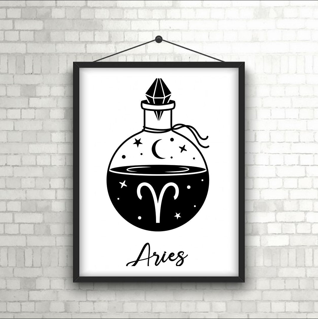 Zodiac Sign Wall Art Print | Star Sign Poster