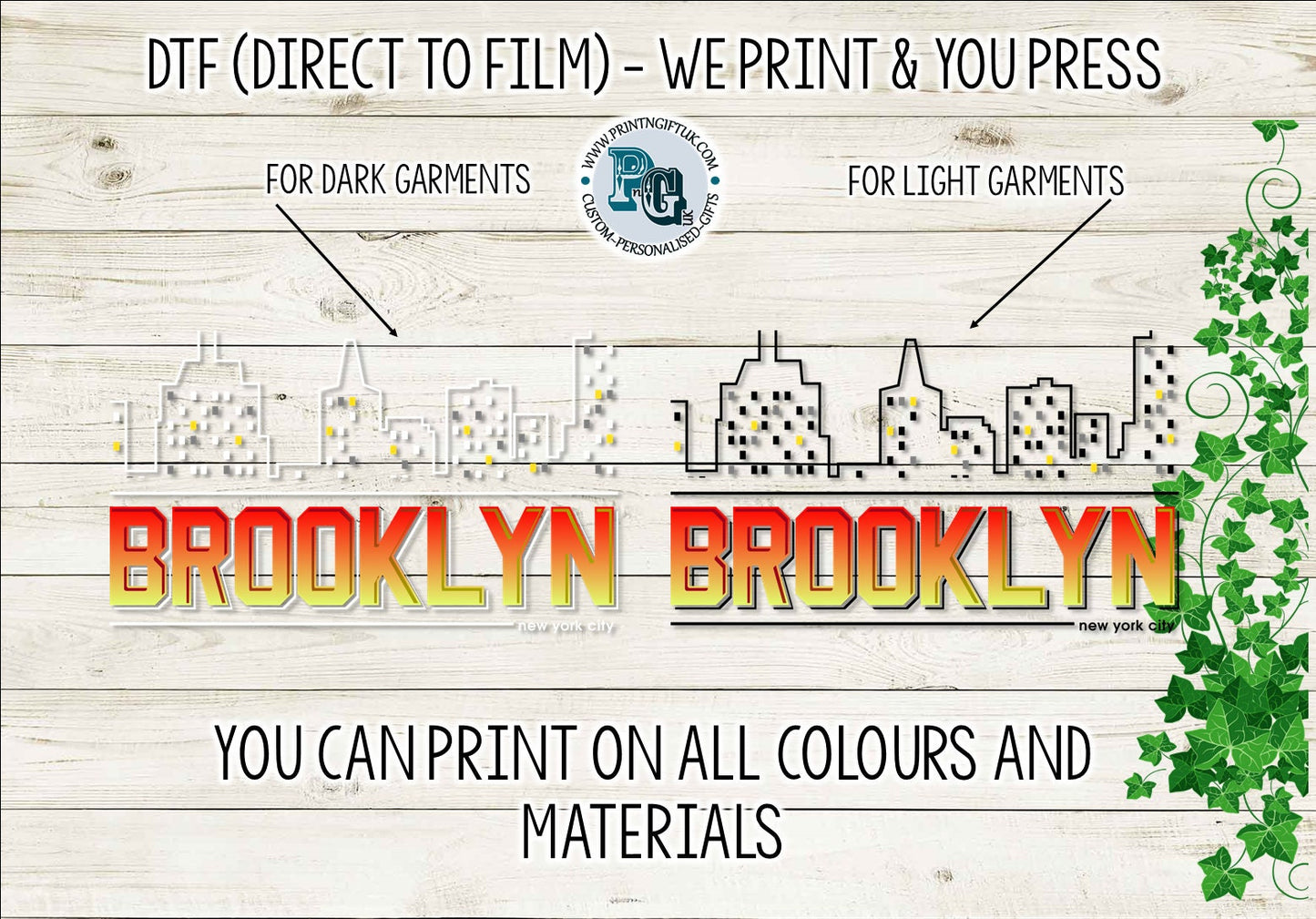 DTF Transfer: "Brooklyn" Skyline Design