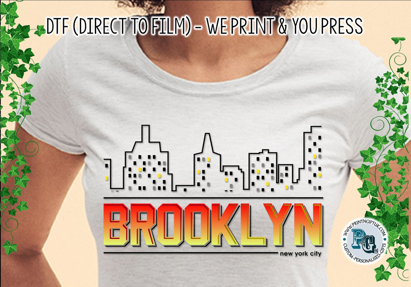 DTF Transfer: "Brooklyn" Skyline Design