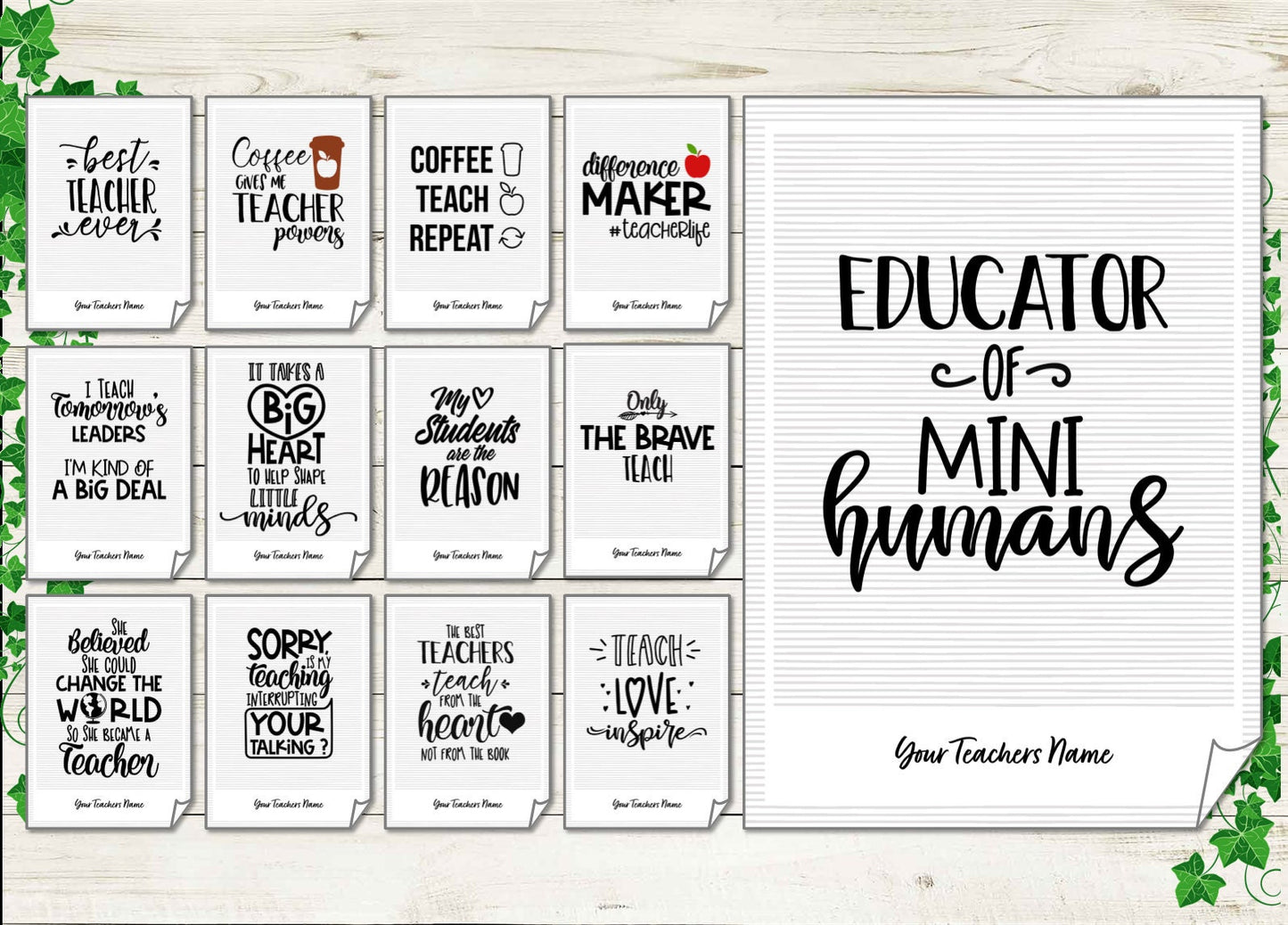 Coffee Teach Repeat Wall Art Print