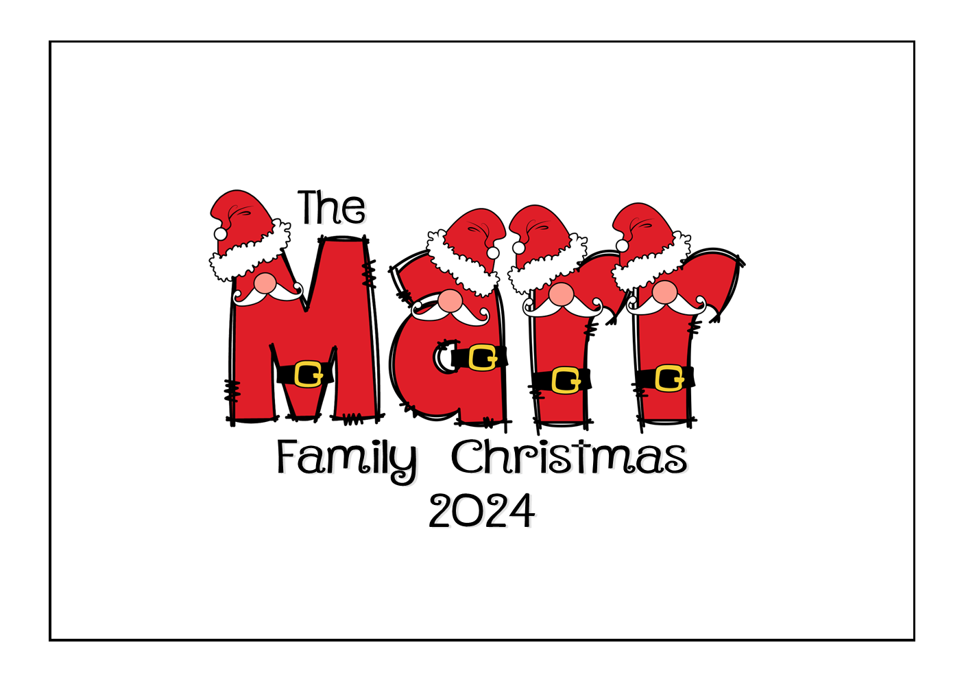 Personalised Santa Family Christmas Print