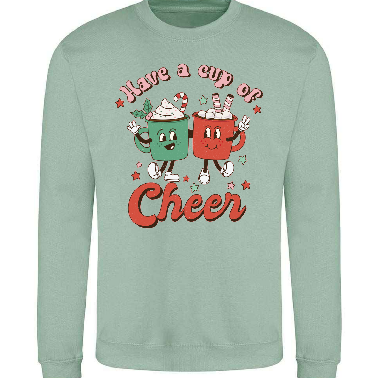 *Cup of Festive Cheer* Retro Christmas Sweatshirt Jumper