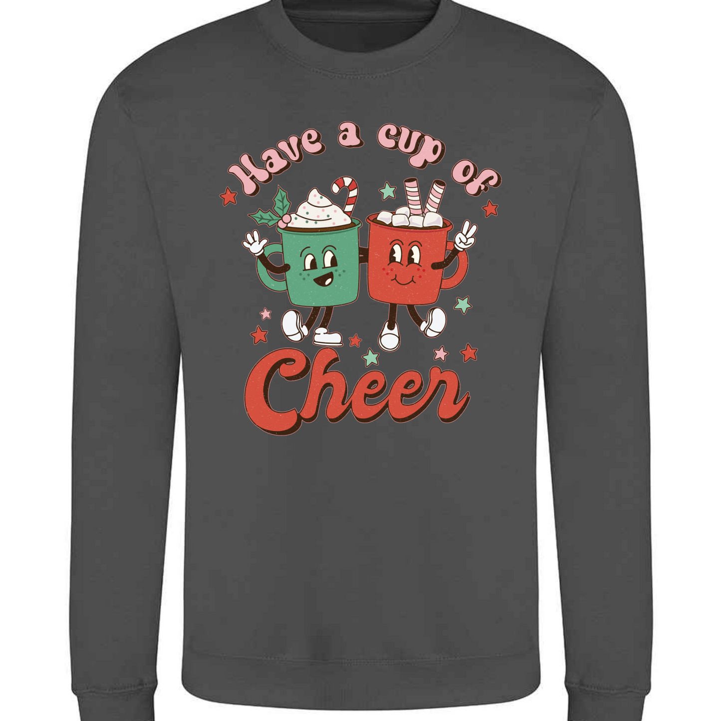 *Cup of Festive Cheer* Retro Christmas Sweatshirt Jumper