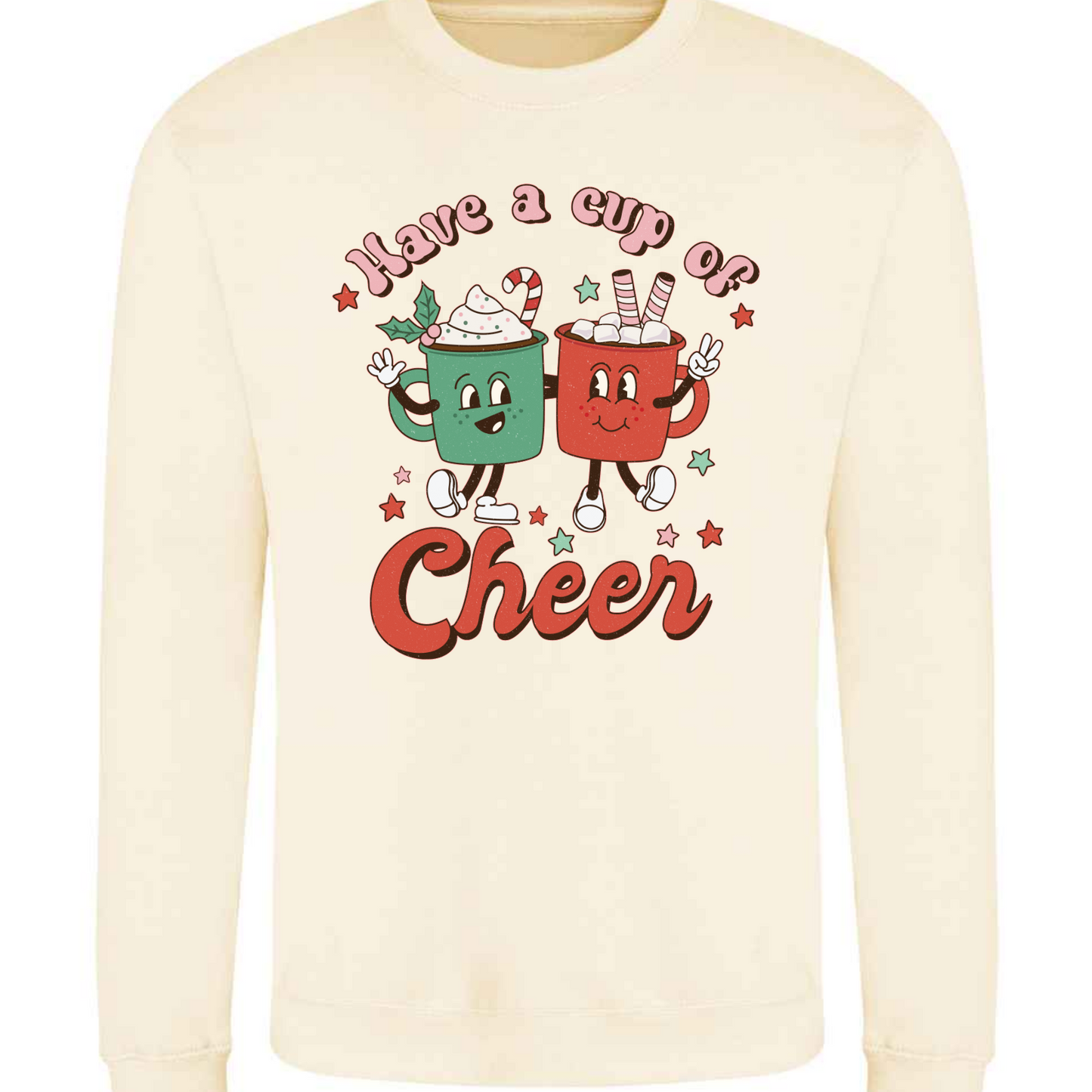 *Cup of Festive Cheer* Retro Christmas Sweatshirt Jumper