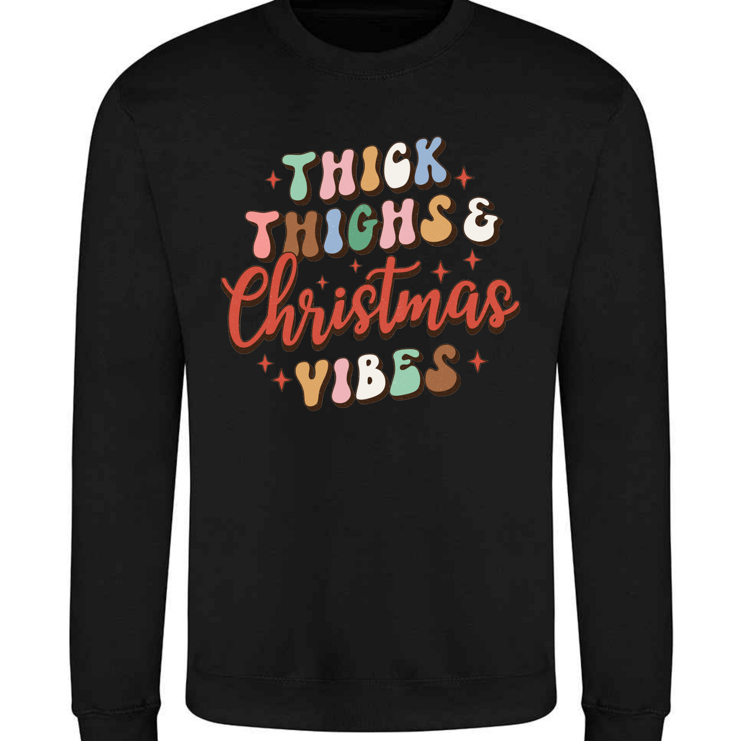 *Thick Thighs & Christmas Vibes* Retro DTF Transfer