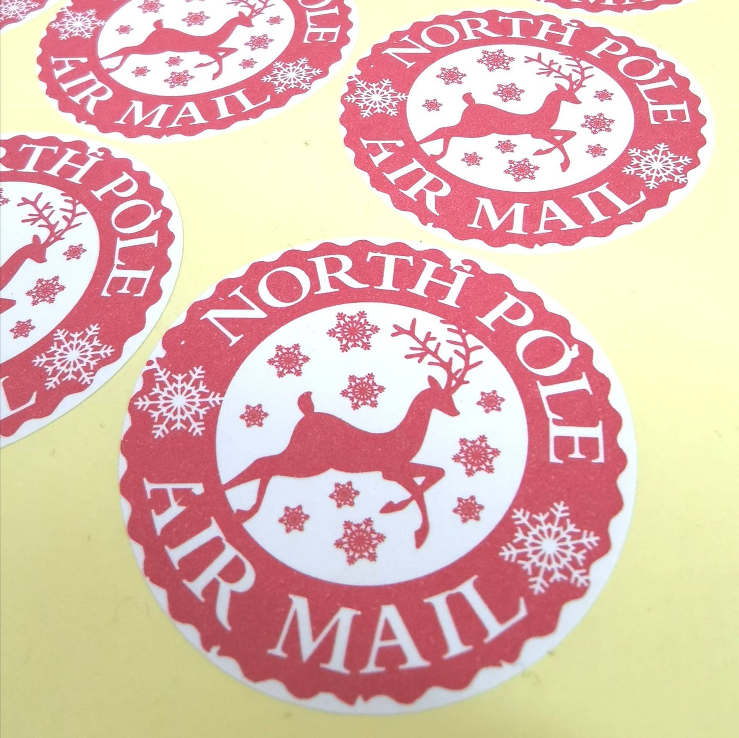 A4 Sheet: North Pole Air Mail Christmas Stickers