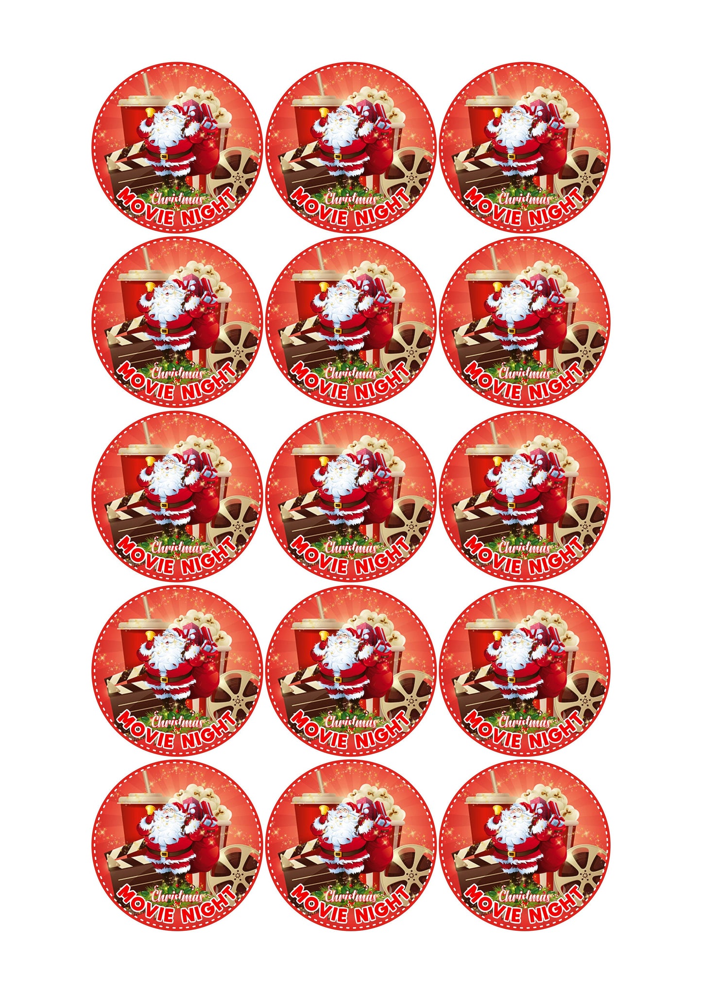 A4 Sheet: Christmas Movie Night Stickers
