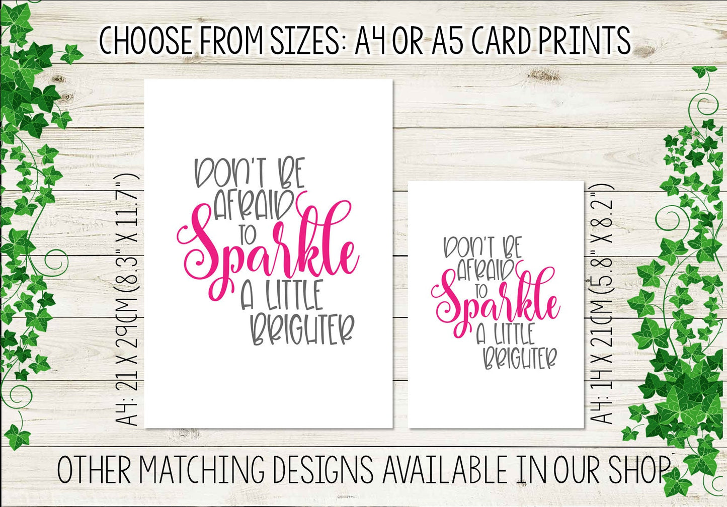 "Don't be afraid to Sparkle a Little Brighter" Empowering Wall Art Print
