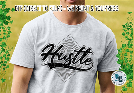 DTF Transfer: "Hustle" Logo