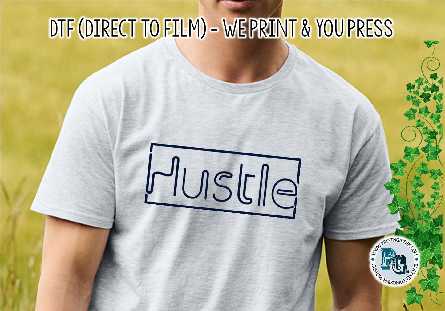 DTF Transfer: "Hustle" Design