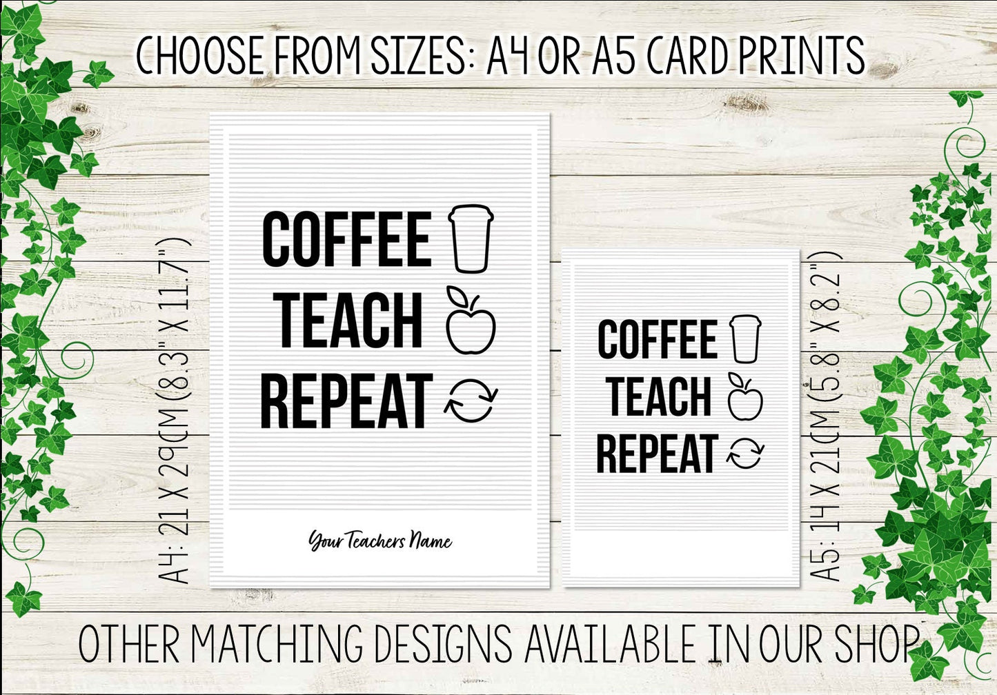 Coffee Teach Repeat Wall Art Print